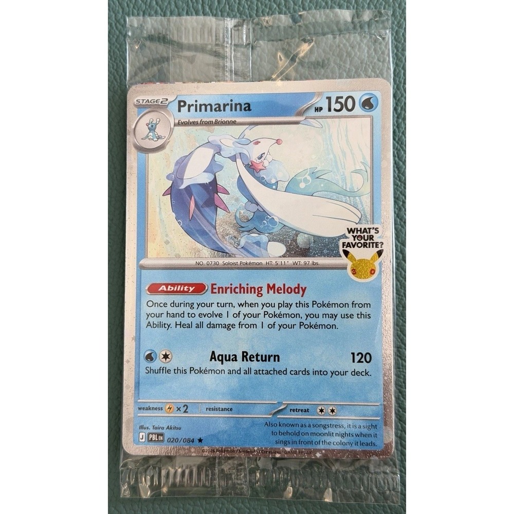 Pokemon Primarina 020 Pitch Black Boxlunch Cosmos Promo